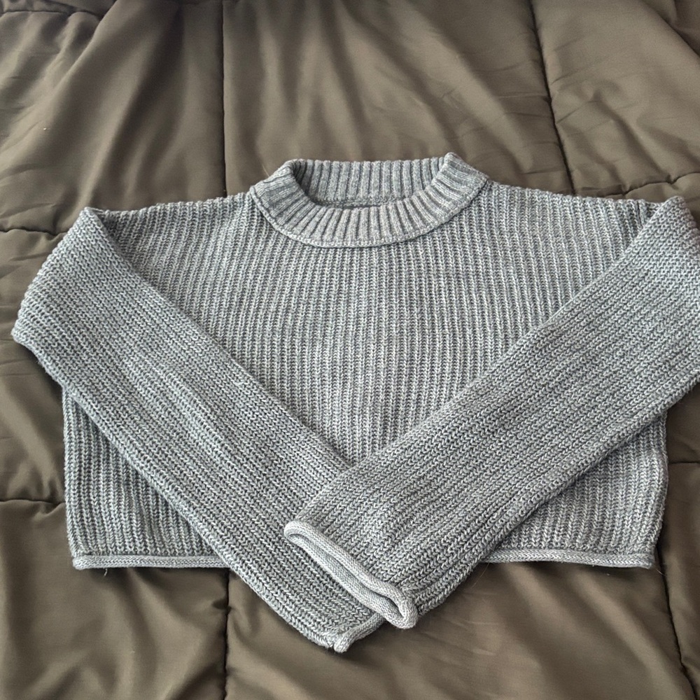 Wild Fable green Ribbed Crew Neck Sweater